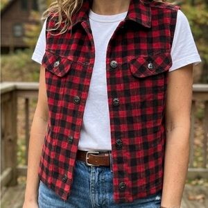 Vintage Bushwacker USA Buffalo Plaid Brushed Cotton Vest - Medium